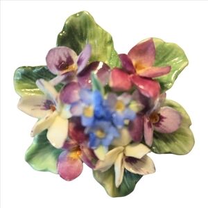 Crown Staffordshire Vintage Floral Brooch